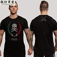 2023新款短袖t恤男燙鉆字母輕奢薄款絲光棉半袖男裝舒適百搭 男短袖t 男裝 歷史價格詳細信息