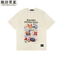 美式短袖t恤男裝國潮牌夏季港風學生寬松韓版上衣服體恤衫ins-正正男裝 歷史價格詳細信息