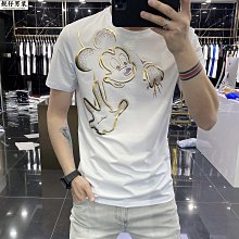 夏季短袖t恤男士圓領絲光棉潮流精神小夥半袖上衣修身時尚 歷史價格詳細信息