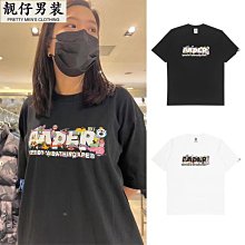 潮牌猿人頭MILO藍鯊魚帽小猴子T恤現貨棉卡通動漫青少年無領休閑-靚仔男裝 歷史價格詳細信息