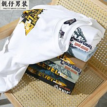 t恤男  短袖男士 水洗印花短袖男mxlt恤青春流行五分袖春季ins標準男慵懶圓領時尚潮牌新款潮流百搭-正正男裝 歷史價格詳細信息