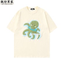 夏季寬松男生透氣條紋薄款短袖襯衫美式街頭休閑痞帥襯衣2022男裝-靚仔男裝 歷史價格詳細信息