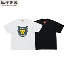 夏季新款Human Made x KAWS聯名潮牌老虎頭竹節棉寬松短袖男女T恤-靚仔男裝 歷史價格詳細信息