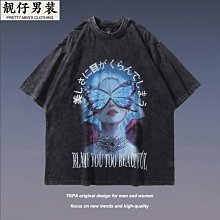 個性嘻哈短袖T恤男士韓版潮流寬鬆男裝衣服百搭短袖體恤夏季新款-正正男裝 歷史價格詳細信息