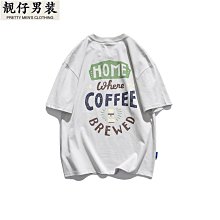 男士短袖t恤 夏季純棉休閑街頭潮牌韓版寬松簡約潮流百搭半袖 歷史價格詳細信息