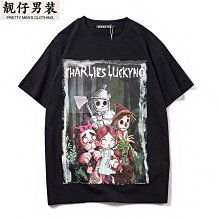 CL童話系列灰姑娘潮牌純棉短袖寬松T恤網紅情侶上衣外貿訂單-靚仔男裝 歷史價格詳細信息
