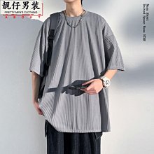 重磅短袖t恤男款夏季oversize美式復古潮流牌ins半袖寬鬆休閒男生衣服麂皮體恤-MINTS名仕男裝 歷史價格詳細信息