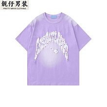 啟林服飾設計感潮牌oversize美式街頭小眾人物復古情侶ins短袖t恤-靚仔男裝 歷史價格詳細信息