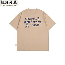 ouswe2023夏季新品潮牌卡通口袋短袖T恤男生cityboy潮流五分袖-靚仔男裝 歷史價格詳細信息