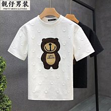 夏季新款T恤男ins潮流百搭潮牌短袖上衣寬鬆圓領港風情夏裝-正正男裝 歷史價格詳細信息