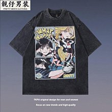 TKPA美式街頭潮牌惡搞卡通印花做舊長袖T恤男女復古高街打底上衣 歷史價格詳細信息