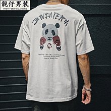 大碼短袖 印花圓領短袖 美式復古口袋貓咪印花短袖T恤 情侶款寬鬆百搭棉質半袖T恤 日系寬鬆短袖 歷史價格詳細信息