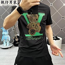 【男裝T恤】短袖t恤.歐洲站短袖t恤男大碼印花體恤絲光棉圓領 半截半袖修身男潮 歷史價格詳細信息