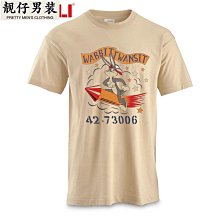 DAFEILI 2022ss 二戰兔短袖阿美咔嘰卡通米黃色印花美國男古著T恤-靚仔男裝 價格比較,價格查詢,歷史價格詳細信息