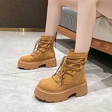 短靴女 馬丁靴女 英倫風馬丁靴女2020新款秋冬短靴短筒靴子機車百搭女學生加絨單靴 歷史價格詳細信息