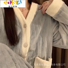 睡衣女 秋冬季 女士 加厚法蘭絨睡衣 冬長袖珊瑚絨 開衫家居服 套裝~麗莎服飾 歷史價格詳細信息