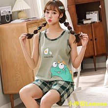 夏季新款短袖長褲睡衣女士可愛卡通休閒棉質三件套裝可外穿家居服 歷史價格詳細信息