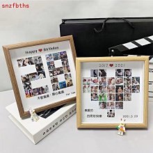 照片列印加玻璃透明相框相冊擺件金屬擺臺6寸8寸a4掛牆六寸7 歷史價格詳細信息