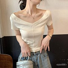 法式方領正肩露臍毛針織打底衫女裝秋季高級感獨特別致絕美小上衣 歷史價格詳細信息