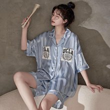 夏季新款冰絲睡衣女藍豹三件套網紅抖音直播爆款家居服套裝 歷史價格詳細信息