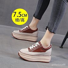 鬆糕鞋 厚底鞋 楔型涼鞋 休閑鞋 撞色春季新款百搭內增高顯瘦時尚低幫舒適小皮鞋 價格比較,價格查詢,歷史價格詳細信息