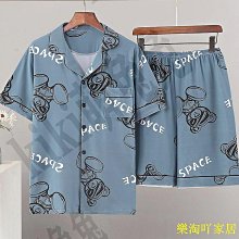 男家居服套裝L4XL 夏季男士睡衣男夏棉質加肥加大尺碼夏天家居服短袖青年韓版薄款短袖-豆豆服飾 歷史價格詳細信息