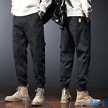 春秋季街頭工裝褲男潮牌寬松休閑九分褲韓版潮流束腳褲多口袋褲子  現貨下殺 歷史價格詳細信息