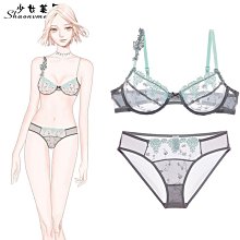 【現貨 】網紗刺繡超薄款內yi全透明三角杯性感無海綿文胸tao裝胸罩櫻桃女士 歷史價格詳細信息