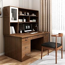 電腦桌帶書架 筆記本電腦桌 簡易辦公檯　板式書桌一體桌 歷史價格詳細信息