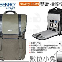數位小兔【BENRO 百諾 新行者雙肩攝影背包 Novelty B200N 橄欖】公司貨 1機2鏡 Macbook 防潑 歷史價格詳細信息