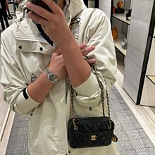 CHANEL 24K新款Mini Flap 經典雙C LOGO 菱格紋小羊皮斜/肩背包(黑色) 歷史價格詳細信息