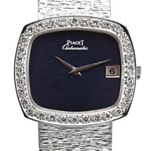 Piaget 伯爵18K白金原鑲滿天星男用腕錶 歷史價格詳細信息