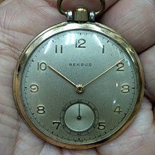 BENRUS 瑞士/14K稀有面盤/ 50年代珍藏錶 品相極美 歷史價格詳細信息