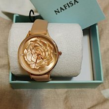 西班牙品牌nafisa百搭韓風時尚都會風格,優雅玫瑰金色錶殼石英錶～鑽石切割錶鏡 歷史價格詳細信息
