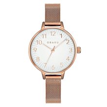 OBAKU 浩瀚星宇雙眼日期腕錶-黑x銀米蘭帶 歷史價格詳細信息