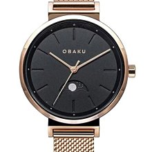 OBAKU 浩瀚星宇雙眼日期腕錶-黑x銀米蘭帶 歷史價格詳細信息