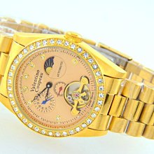 (六四三精品)二二O一元起標范侖鐵諾(真品)日月相三眼.似陀登飛.外框水鑽不銹鋼自動上鍊械機錶 歷史價格詳細信息