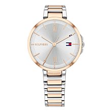 【Tommy Hilfiger】1782409 雅緻時尚 簡約大三針 鋼錶帶女錶 34mm 黑/玫瑰金 歷史價格詳細信息