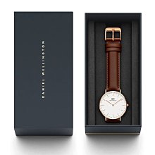DW Daniel Wellington / DW00100006 / 現代簡約真皮手錶 白x玫瑰金框x咖啡 40mm 歷史價格詳細信息