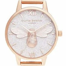 Olivia Burton Glitter Dial系列-金殼閃耀淡雅玫瑰灰皮帶腕錶-玫瑰金34mm(OB16GD45) 歷史價格詳細信息