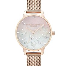 Olivia Burton Sparkle Bee 浪漫蜜蜂珍珠粉真皮手錶 粉 30mm(OB16GB09) 歷史價格詳細信息