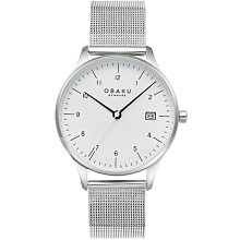 OBAKU 浩瀚星宇雙眼日期腕錶-黑x銀米蘭帶 歷史價格詳細信息