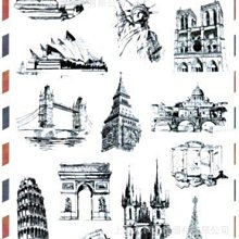 旅行箱貼紙 行李箱貼紙 防水 無痕 可反覆貼黏 個性貼 潮牌 拉桿箱子 建築風景 名勝古蹟郵戳 旅人專用 - 灰白飛機✈ 歷史價格詳細信息